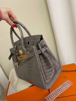 Сумка женская Birkin, 30, GHW Crocodile Porosus Hermes Артикул BMS-143173. Вид 6
