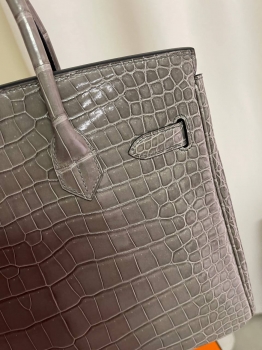 Сумка женская Birkin, 30, GHW Crocodile Porosus Hermes Артикул BMS-143173. Вид 7