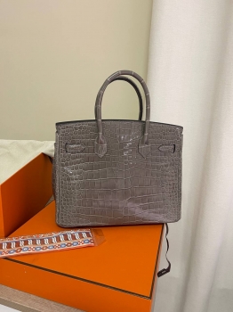 Сумка женская Birkin, 30, GHW Crocodile Porosus Hermes Артикул BMS-143173. Вид 8