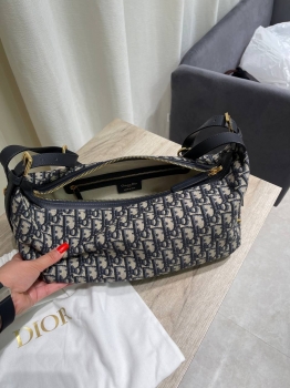 Сумка женская D-Journey  Жаккард Dior Obligue синего цвета  Christian Dior Артикул BMS-143206. Вид 5