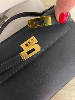 Сумка женская Kelly Pochette Bleu Indigo color Hermes Артикул BMS-143507. Вид 6