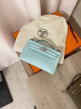 Сумка женская Kelly Pochette Aqua color  Hermes Артикул BMS-143506. Вид 1