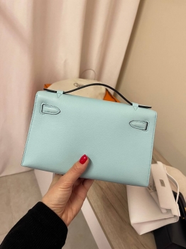Сумка женская Kelly Pochette Aqua color  Hermes Артикул BMS-143506. Вид 4