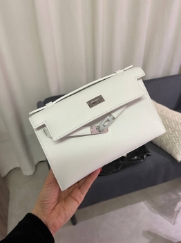 Сумка женская Kelly Pochette Blanc color Hermes Артикул BMS-143504. Вид 1