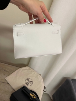 Сумка женская Kelly Pochette Blanc color Hermes Артикул BMS-143504. Вид 2