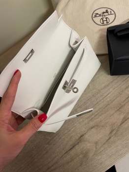 Сумка женская Kelly Pochette Blanc color Hermes Артикул BMS-143504. Вид 4