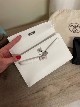 Сумка женская Kelly Pochette Blanc color Hermes Артикул BMS-143504. Вид 5