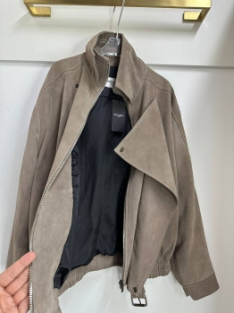 Замшевый бомбер Yves Saint Laurent Артикул BMS-143560. Вид 3