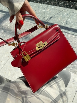 Сумка женская Kelly, 25, GHW Box leather  Hermes Артикул BMS-143772. Вид 1