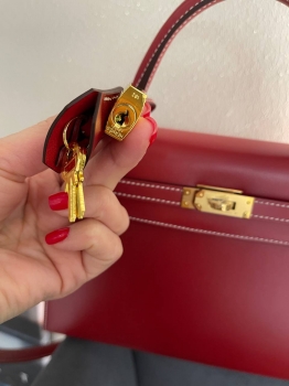 Сумка женская Kelly, 25, GHW Box leather  Hermes Артикул BMS-143772. Вид 7