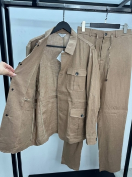 Льняной костюм  Brunello Cucinelli Артикул BMS-144381. Вид 3