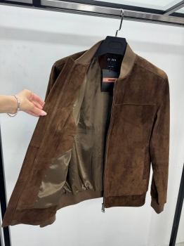 Замшевый бомбер  ZEGNA Артикул BMS-144747. Вид 2