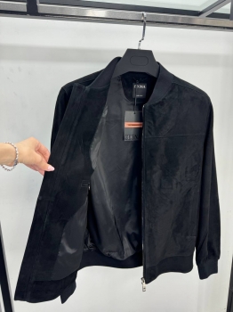 Замшевый бомбер  ZEGNA Артикул BMS-144746. Вид 2