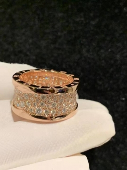 Кольцо Bulgari B.zero1 бриллианты, розовое золото 18к Bvlgari Артикул BMS-145922. Вид 2