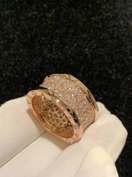 Кольцо Bulgari B.zero1 бриллианты, розовое золото 18к Bvlgari Артикул BMS-145922. Вид 4