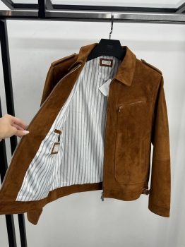 Куртка из натуральной замши Brunello Cucinelli Артикул BMS-146897. Вид 3