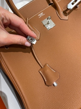 Сумка женская  Birkin, 35 PHW Hermes Артикул BMS-147404. Вид 2