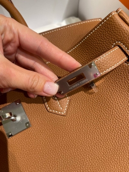 Сумка женская  Birkin, 35 PHW Hermes Артикул BMS-147404. Вид 3