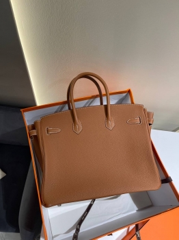 Сумка женская  Birkin, 35 PHW Hermes Артикул BMS-147404. Вид 5