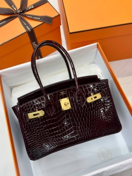 Сумка женская Birkin Shoulder Light 29 GHW Crocodile Porosus Hermes Артикул BMS-147512. Вид 1