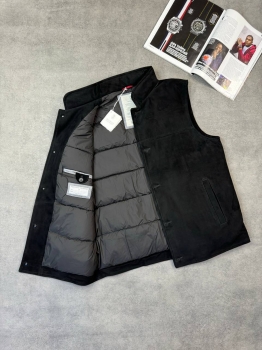 Жилет из натуральной замши(наполнитель пух)  Brunello Cucinelli Артикул BMS-148369. Вид 2