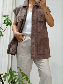 Замшевый жилет  Brunello Cucinelli Артикул BMS-148633. Вид 2