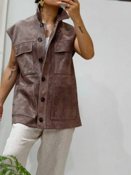Замшевый жилет  Brunello Cucinelli Артикул BMS-148633. Вид 1
