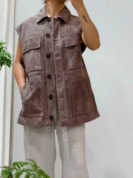 Замшевый жилет  Brunello Cucinelli Артикул BMS-148633. Вид 3