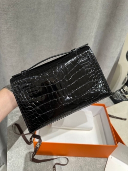 Сумка женская Kelly Pochette Crocodile Alligator Lisse Hermes Артикул BMS-148744. Вид 4
