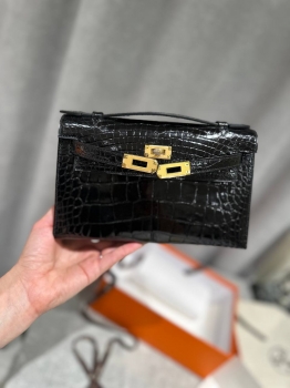 Сумка женская Kelly Pochette Crocodile Alligator Lisse Hermes Артикул BMS-148744. Вид 8