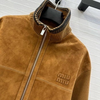 Замшевый бомбер Miu Miu Артикул BMS-149534. Вид 4
