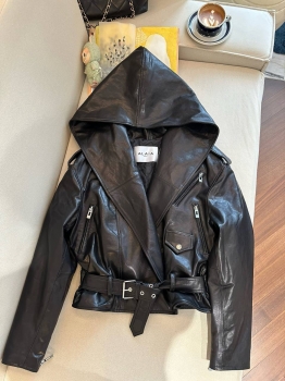 Кожаная  куртка  Alaia Артикул BMS-150011. Вид 3