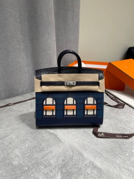 Сумка женская Birkin 20 cm, Epsom/Croc Hermes Артикул BMS-150397. Вид 7