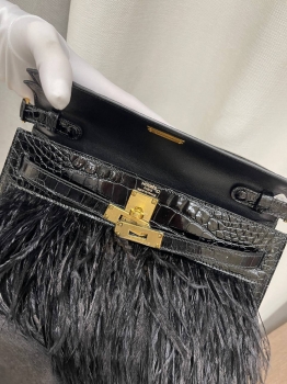 Сумка женская Kelly Elan Noir Alligator Hermes Артикул BMS-150398. Вид 6