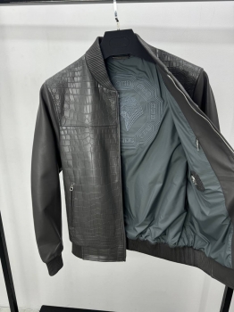 Кожаная куртка со вставками из кожи крокодила  Stefano Ricci Артикул BMS-150581. Вид 2 Кожаная куртка со вставками из кожи крокодила  Stefano Ricci Артикул BMS-150581. Вид 2