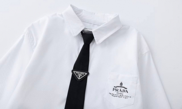 Рубашка с галстуком  Prada Артикул BMS-150659. Вид 4 Рубашка с галстуком  Prada Артикул BMS-150659. Вид 4