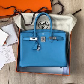  Сумка женская Hermes Birkin 30 cm, Bleu du nord  Epsom