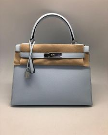 Hermes Kelly 28 cm,Epsom Color Blue Lin