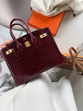 Сумка женская Birkin, 25, PGHW Crocodile Porosus
