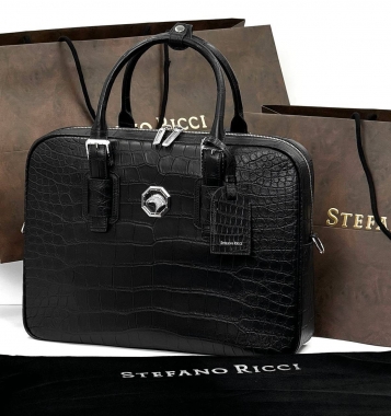 Портфель из натуральной кожи крокодила