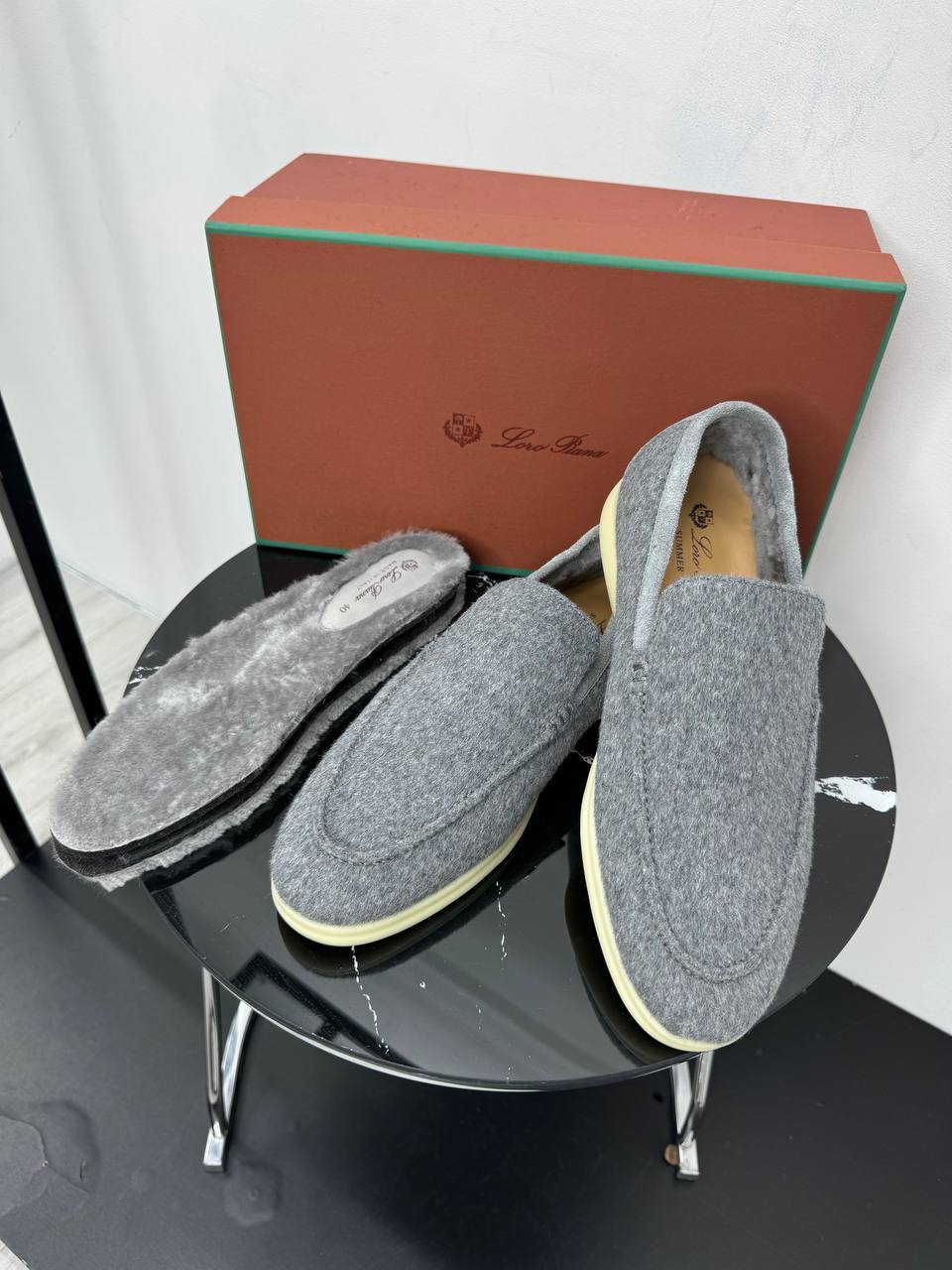 Лоферы  из натурального кашемира Loro Piana Артикул BMS-150445 Лоферы  из натурального кашемира Loro Piana Артикул BMS-150445